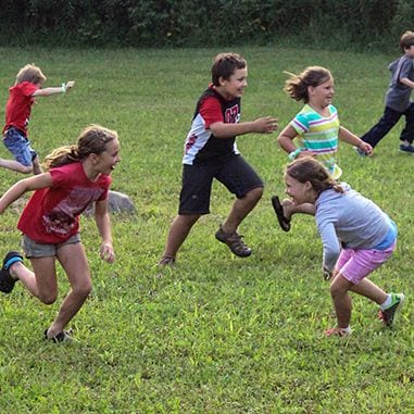 Kids at play in games at Christian retreat centre